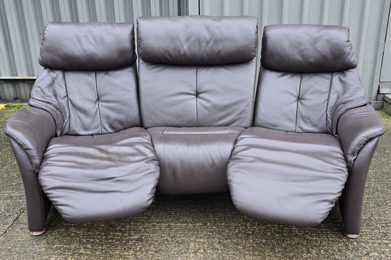 Himolla Curve Leather 3 Seater Recliner Sofa