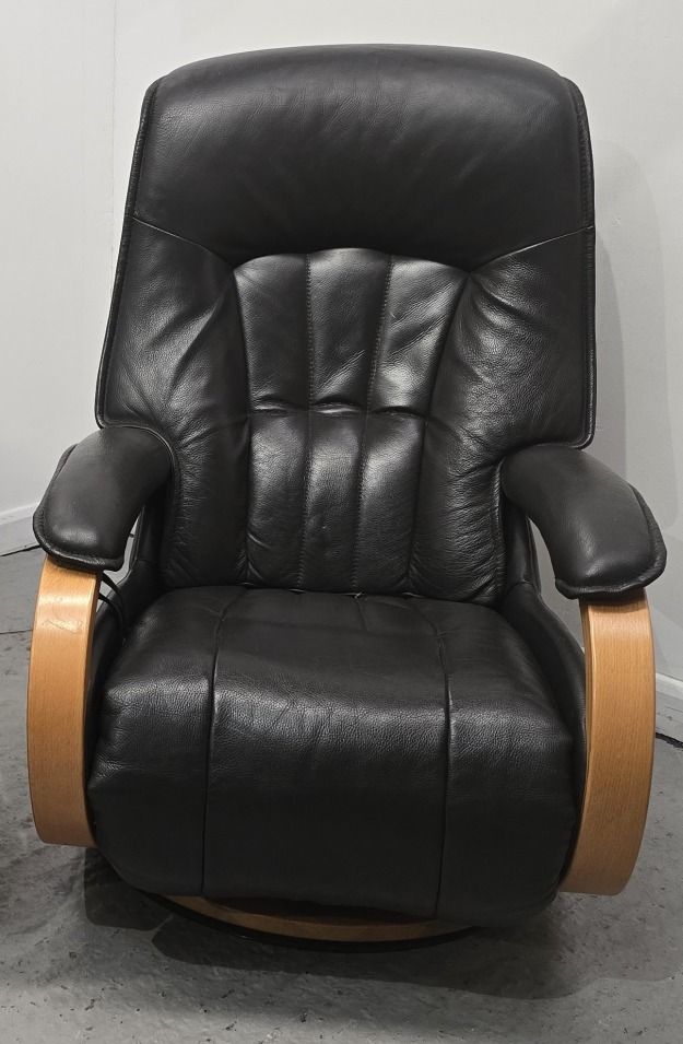 Himolla Rhine Swivel Recliner Leather Chair With Integral Footrest