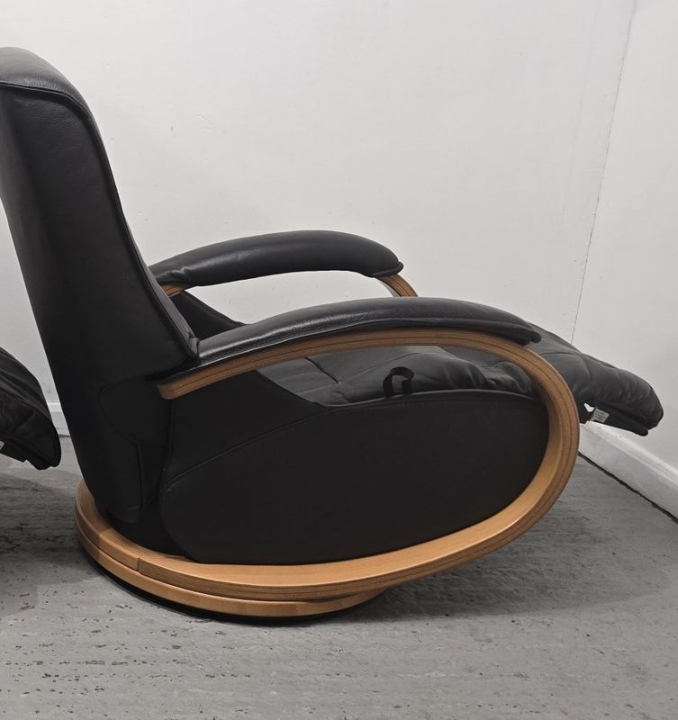 Himolla Rhine Swivel Recliner Leather Chair With Integral Footrest