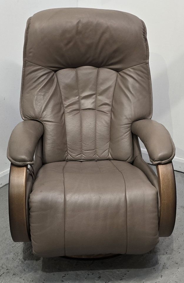 Himolla Rhine Swivel Recliner Leather Chair With Integral Footrest