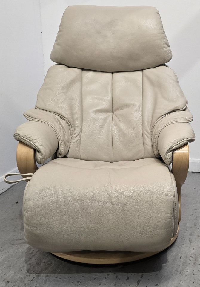 Himolla Chester Swivel Recliner Leather Chair With Integral Footrest