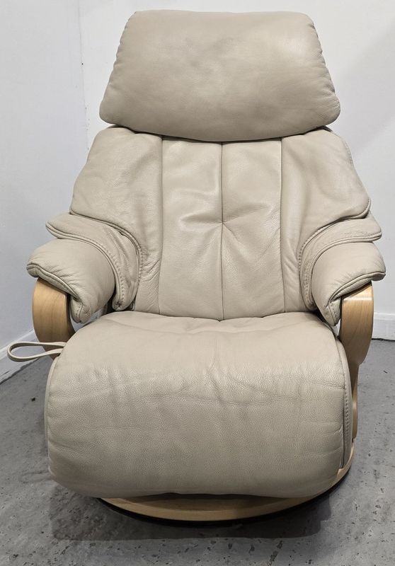 Himolla Chester Swivel Recliner Leather Chair With Integral Footrest