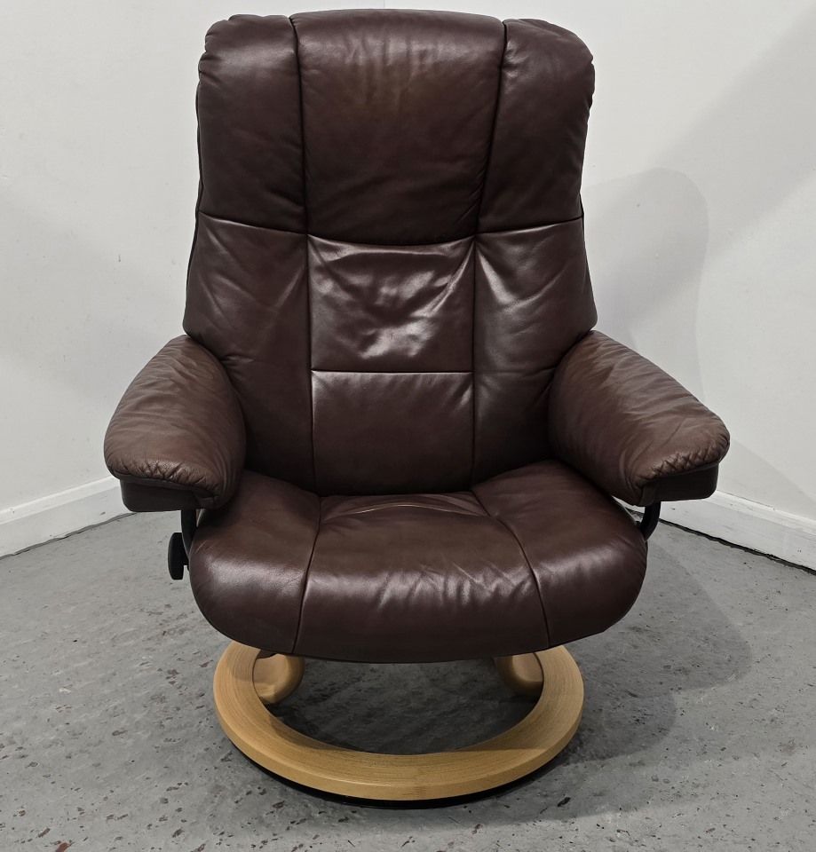 Ekornes Stressless Leather Recliner Chair Brown