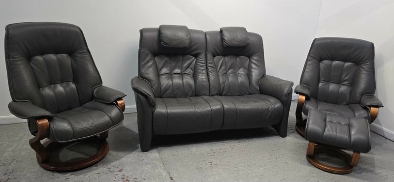Himolla Rhine Leather 2 Seater NON-Recliner Sofa &amp; 2 Recliner Chairs