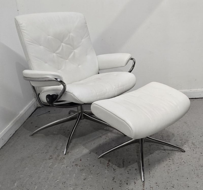 Ekornes Stressless Metro Leather Swivel Recliner Chair Retro