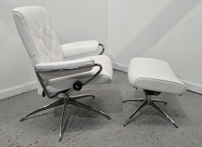 Ekornes Stressless Metro Leather Swivel Recliner Chair Retro