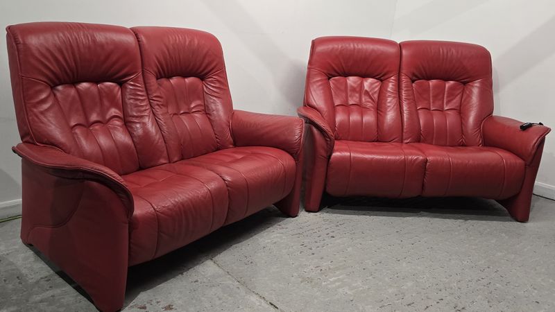 Himolla Rhine 2 Seater Electric Recliner Sofa &amp; 2 Seater NON-Recliner Sofa 27126