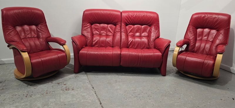 Himolla Rhine Leather 2 Seater Recliner Sofa &amp; 2 Recliner Chairs