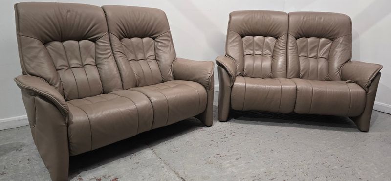 Himolla Rhine Leather 2 Seater Recliner Sofa &amp; 2 Seater NON-Recliner Sofa