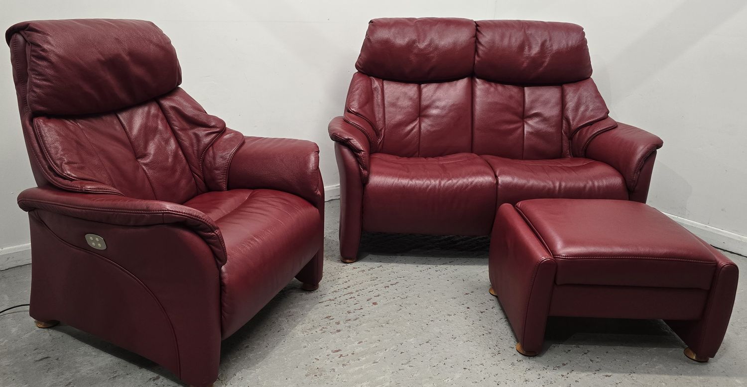 Himolla Leather 2 Seater NON-Recliner Sofa &amp; Electric Recliner Chair