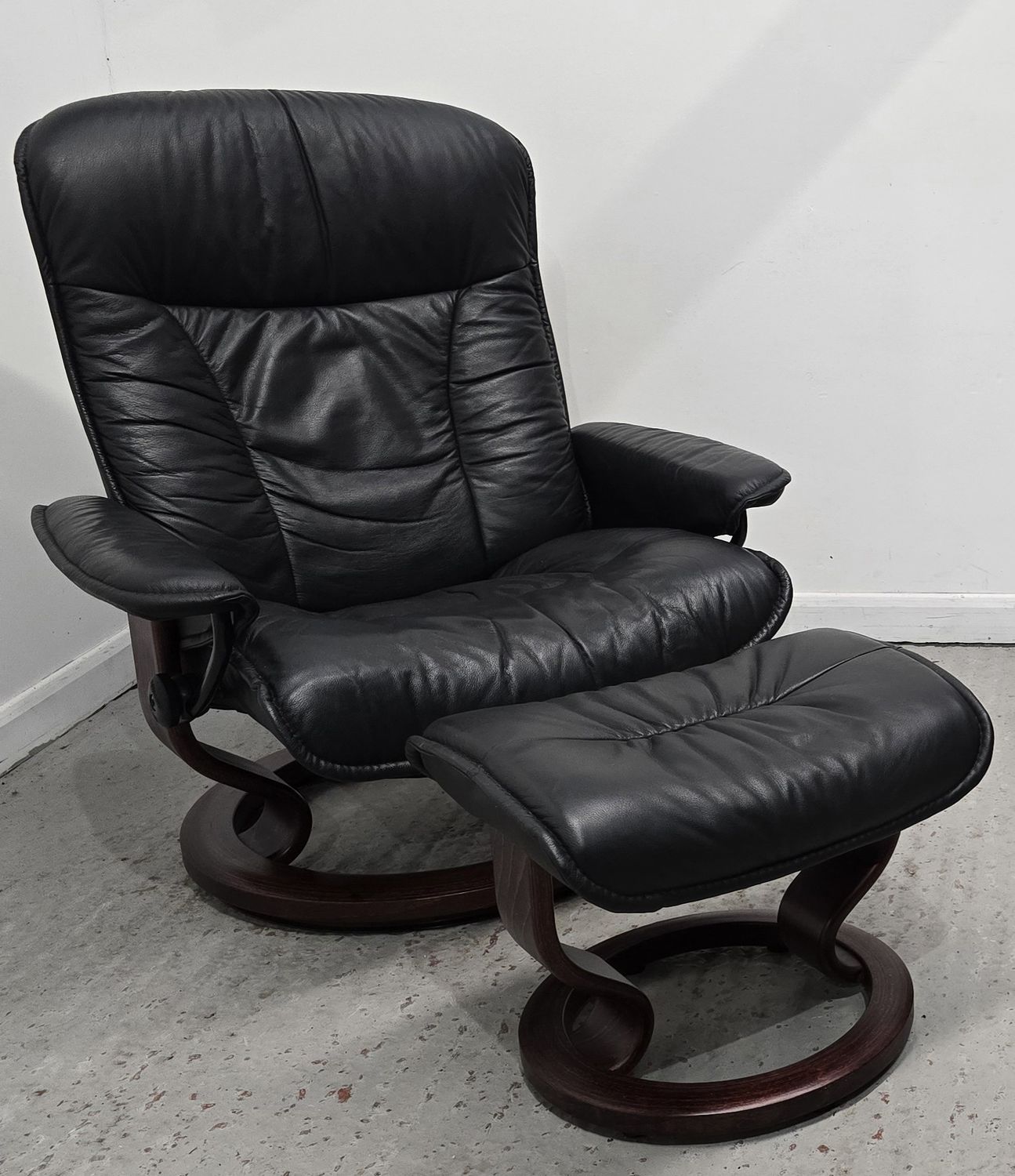 Ekornes Stressless Leather Recliner Chair and Stool