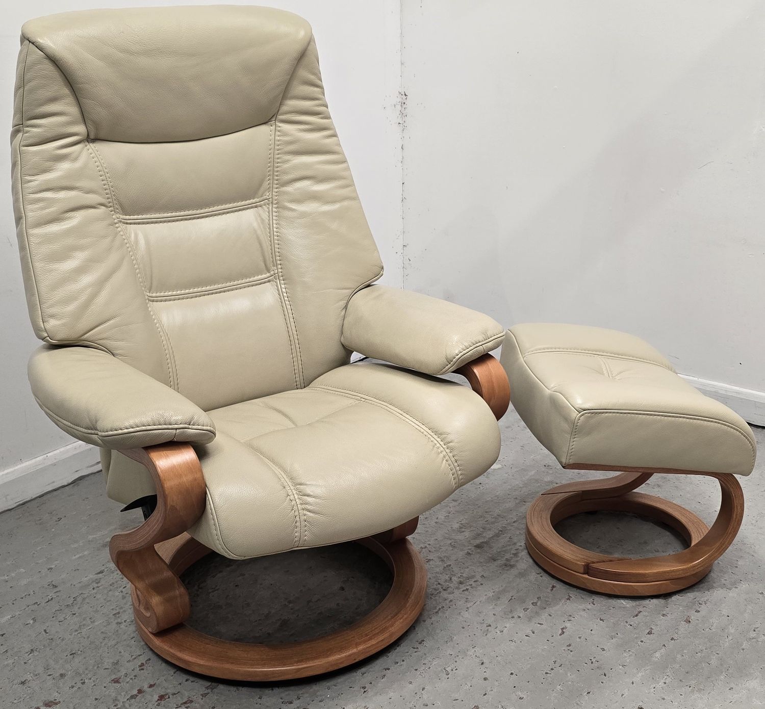 Himolla Leather Recliner Chair with Matching Footstool