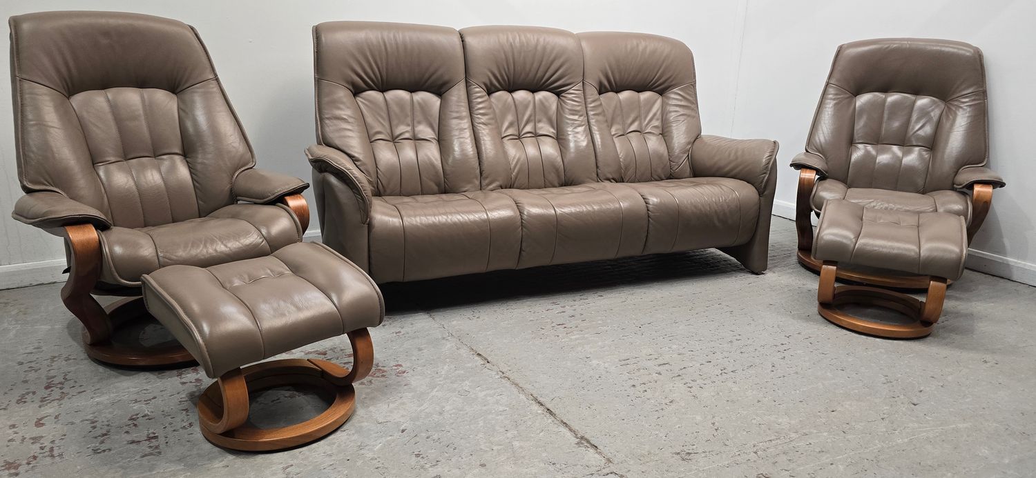 Himolla Rhine 3 Seater NON-Recliner Sofa and 2 Recliner Chairs