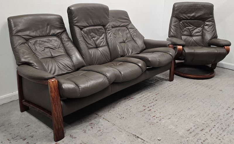 Himolla Leather 3 Seater Recliner Sofa &amp; Recliner Chair