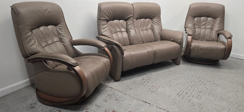 Himolla Rhine Leather 2 Seater Recliner Sofa &amp; 2 Recliner Chairs