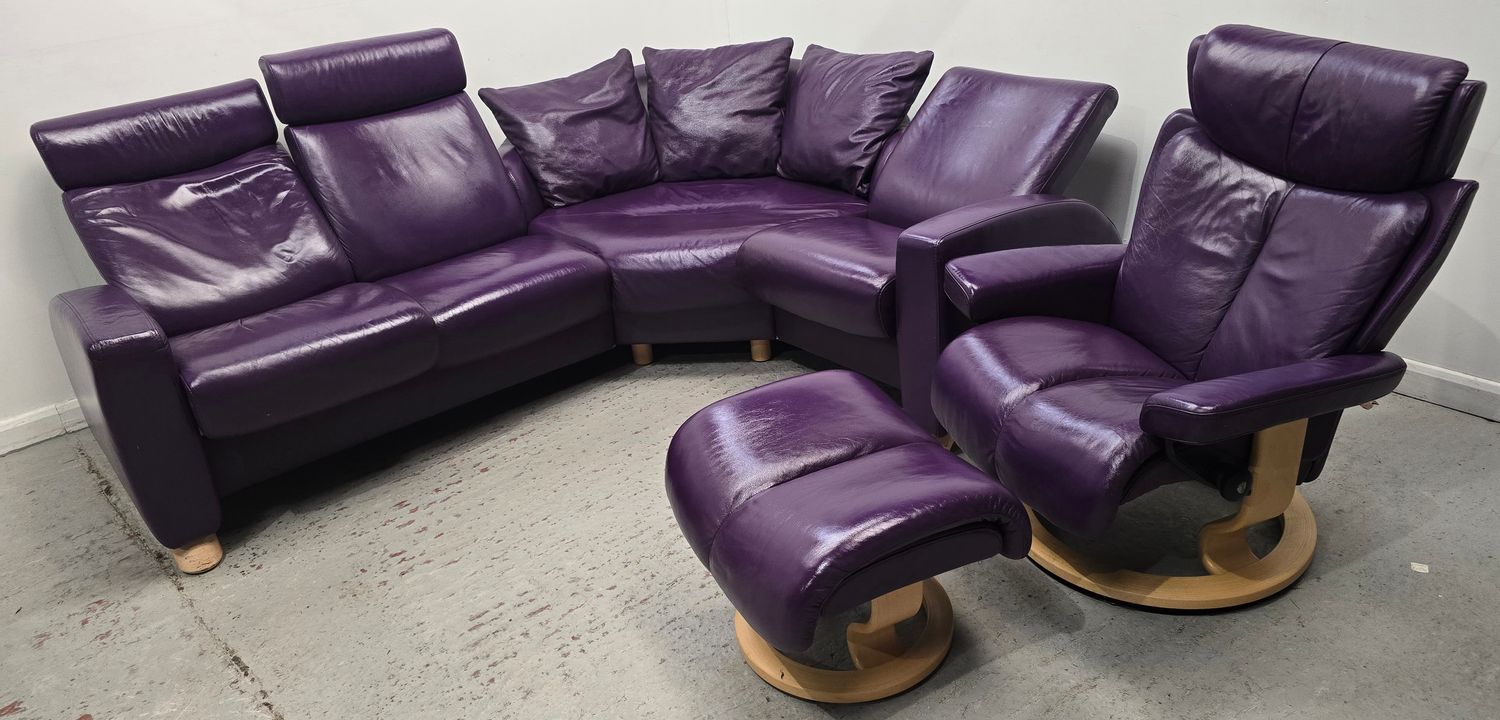 Ekornes Stressless Corner 4 seater recliner Leather Sofa &amp; Chair