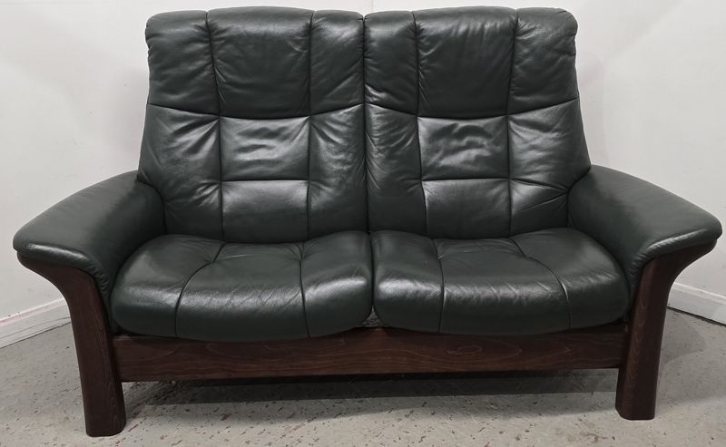 Ekornes Stressless Reclining 2 Seater Sofa Green