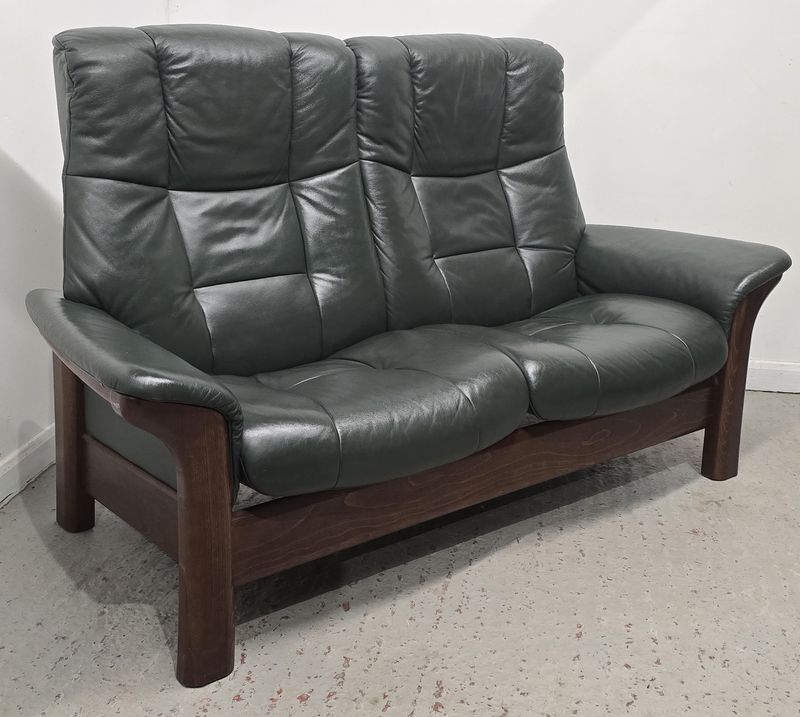 Ekornes Stressless Reclining 2 Seater Sofa Green