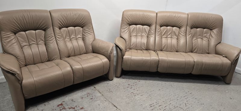 Himolla Rhine Leather 2 Seater NON-Recliner Sofa &amp; 3 Seater Recliner Sofa