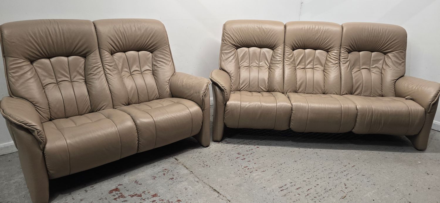Himolla Rhine Leather 2 Seater NON-Recliner Sofa &amp; 3 Seater Recliner Sofa