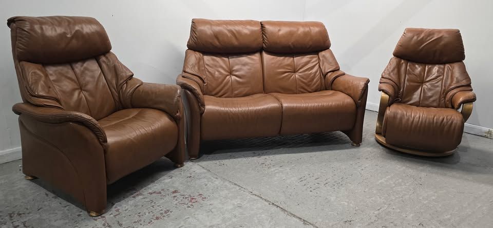 Himolla Chester 2 Seater Leather NON-Recliner Sofa+2 Recliner Chairs
