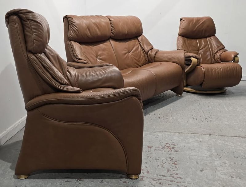 Himolla Chester 2 Seater Leather NON-Recliner Sofa+2 Recliner Chairs