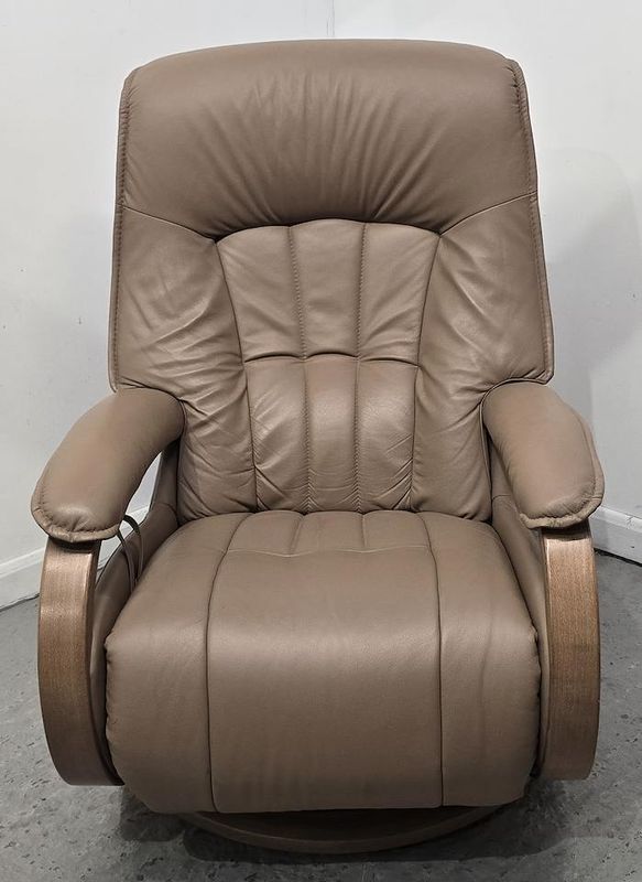 Himolla Rhine Swivel Recliner Leather Chair With Integral Footrest