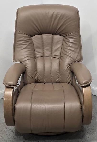 Himolla Rhine Swivel Recliner Leather Chair With Integral Footrest