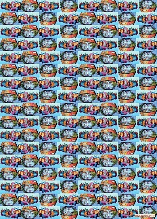 Bogen HELD MIT EIMER, Mosaik,  50x70cm, Papier: 100gr matt