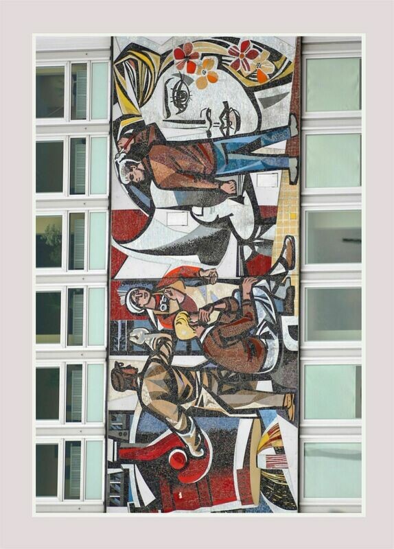 Grusskarte MOSAIC Grusskarte MOSAIC "Unser Leben" Mosaik von Walter Womacka am Haus des Lehrers