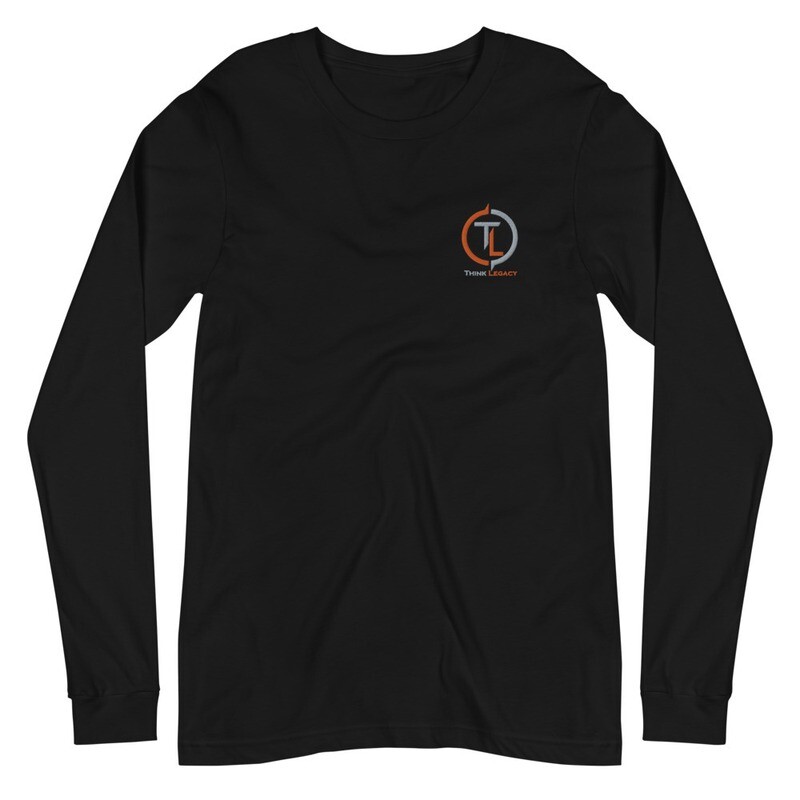 Men's Fitted Long Sleeve Tee, Color: Black, Size: XS