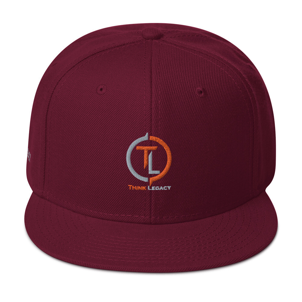 Custom Think Legacy Snapback Hat, Color: Burgundy maroon