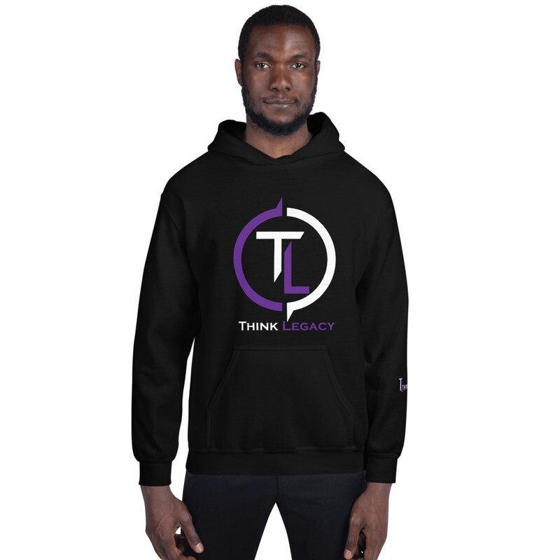 Men's (TL) Printed Hoodie, Color: Black, Size: S