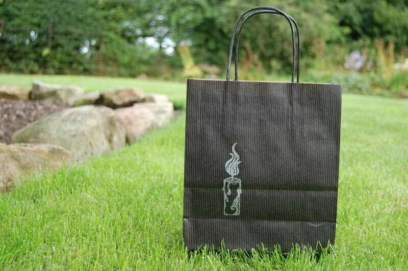 Printed candle twist handle paper bag - Black