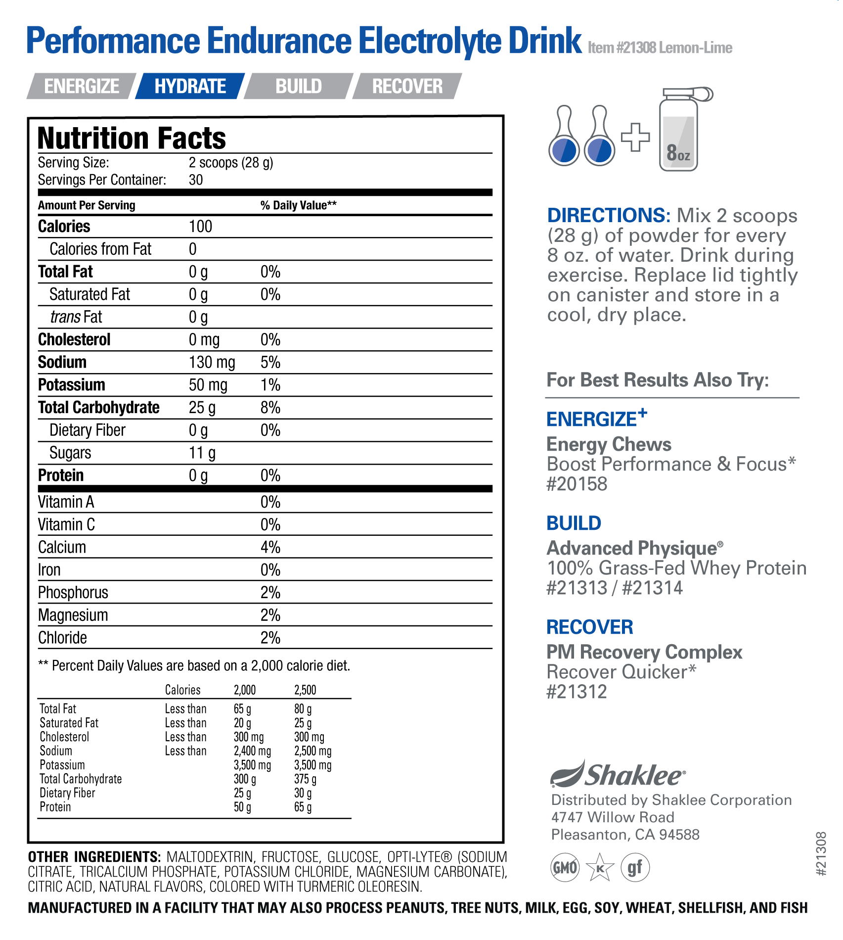 Endurance Electrolyte Drink LEMON-LIME