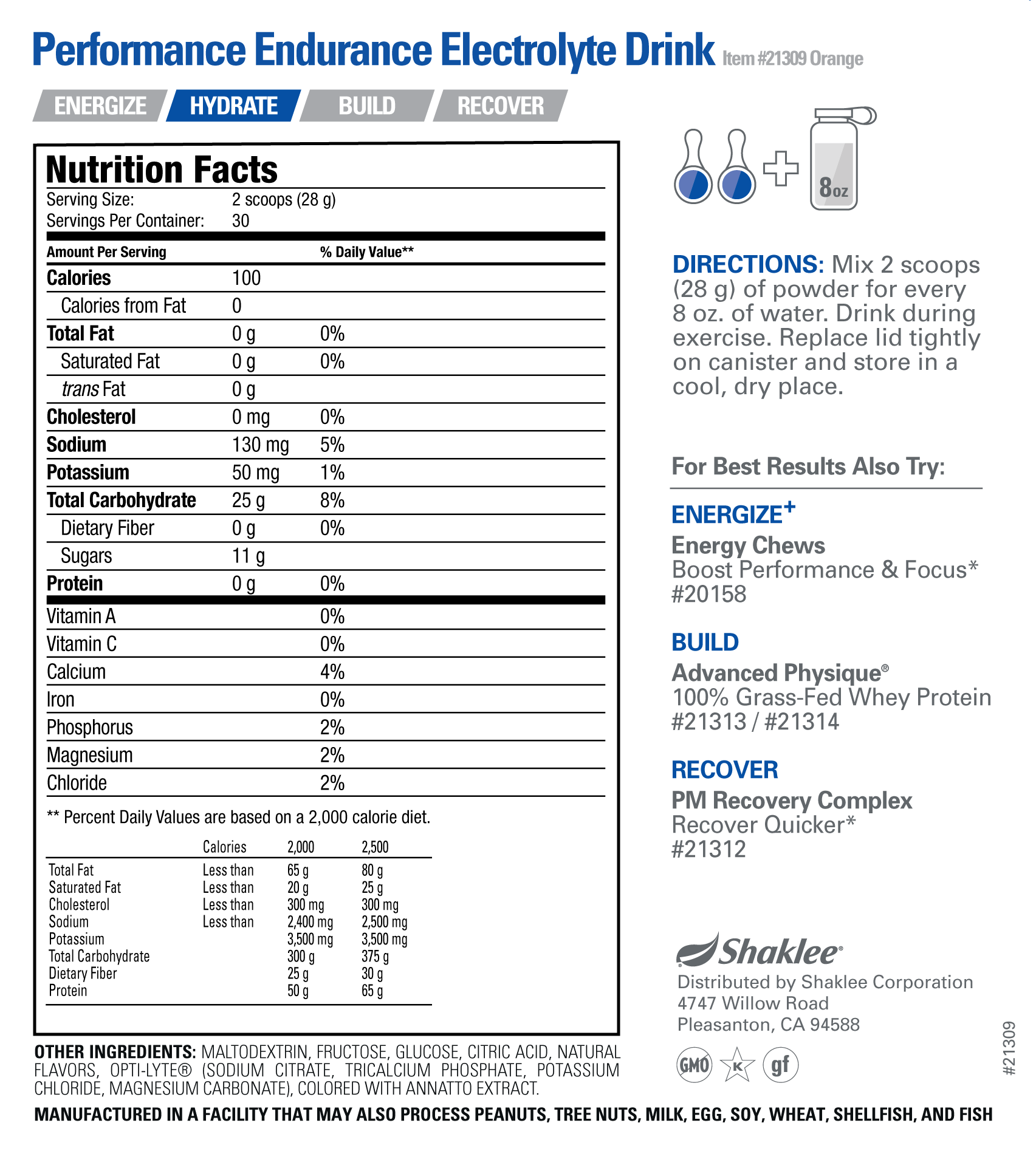 Performance Endurance Electrolyte Drink ORANGE