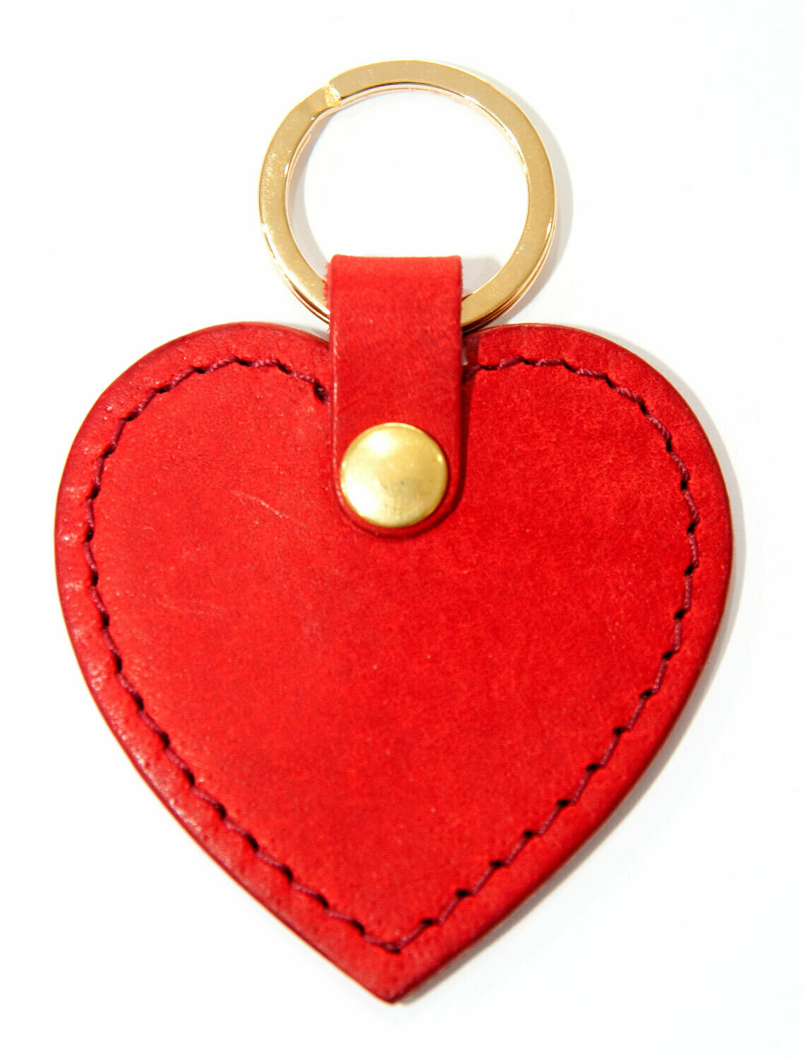 Heart-shaped key ring, Colour: Red (Papavero), Ring: Brass