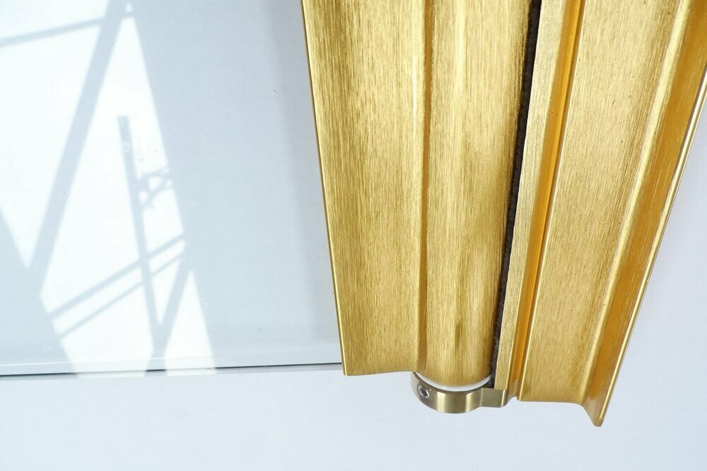 8mm Glass Bath Screen Brushed Brass