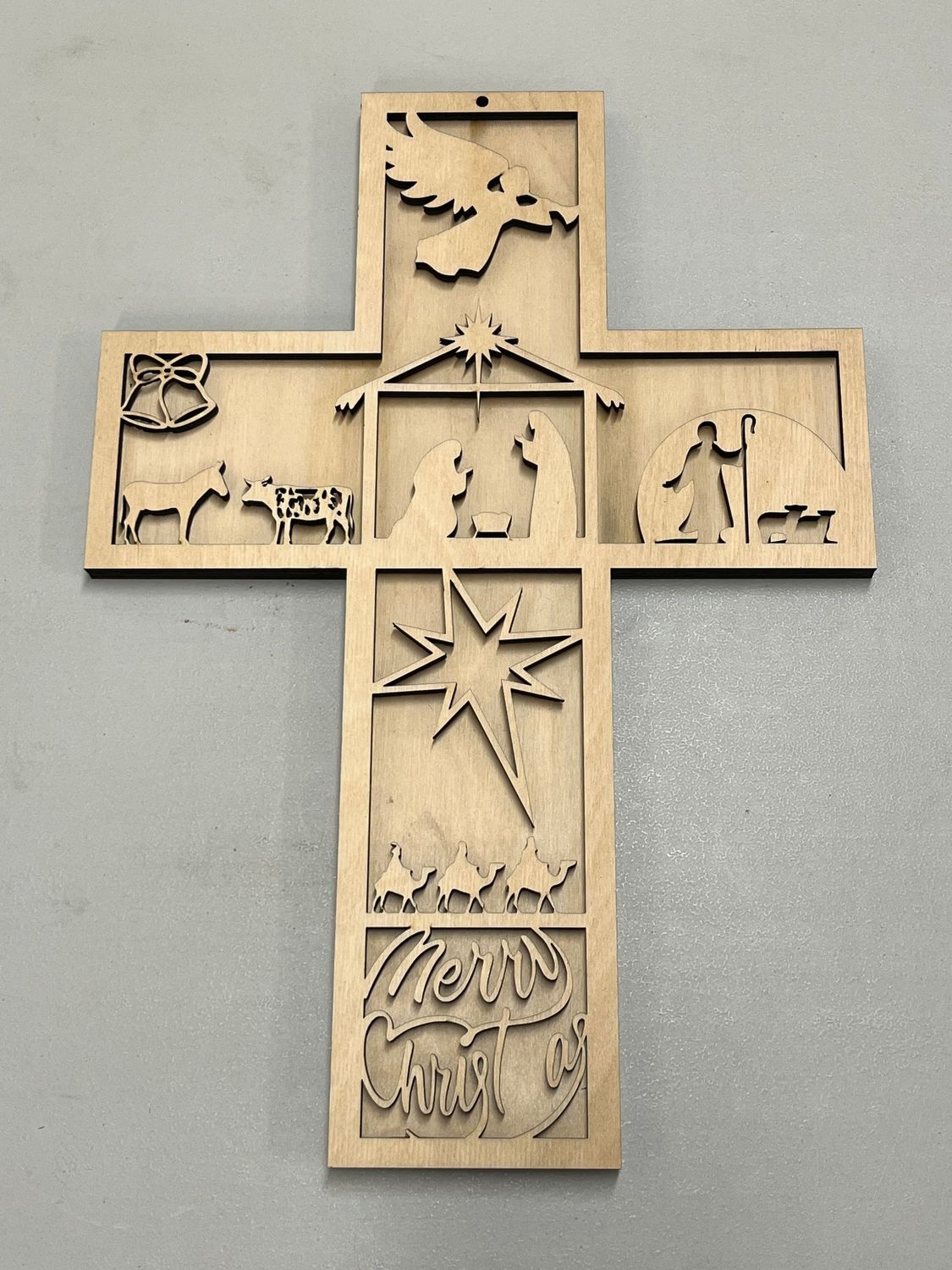 Kerstkruis met dichte achterkant.