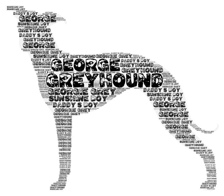 JANE WREN ART - Greyhound Word Art Print or Digital File