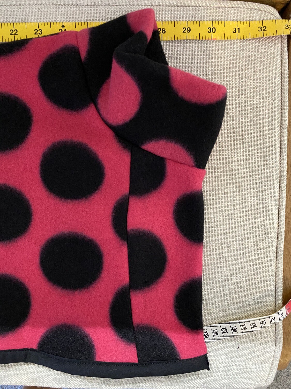 HANDMADE WITH LOVE - Large Whippet, Lurcher and Greyhound PJ's - Pink and Black Polka Dot