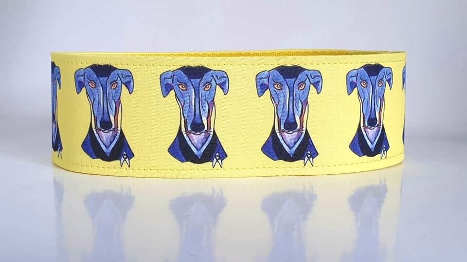 LPDC - Mr Grey Spock Star Trek Greyhound on Fabric - Unique Collars designed by me!!