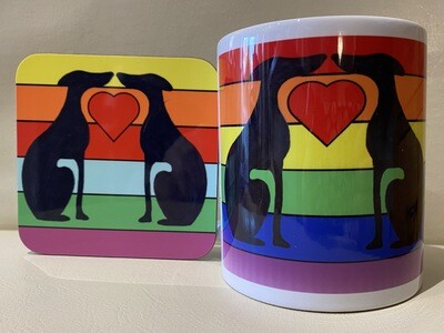 JANE WREN ART - Various Long Dog Designs -  Mug and Coaster Sets