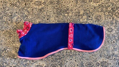 HANDMADE WITH LOVE - Pink Hearts/Royal Blue 28" - One Off