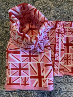 30" Union Jack Red, Pink & White Fleece - AVAILABLE NOW!