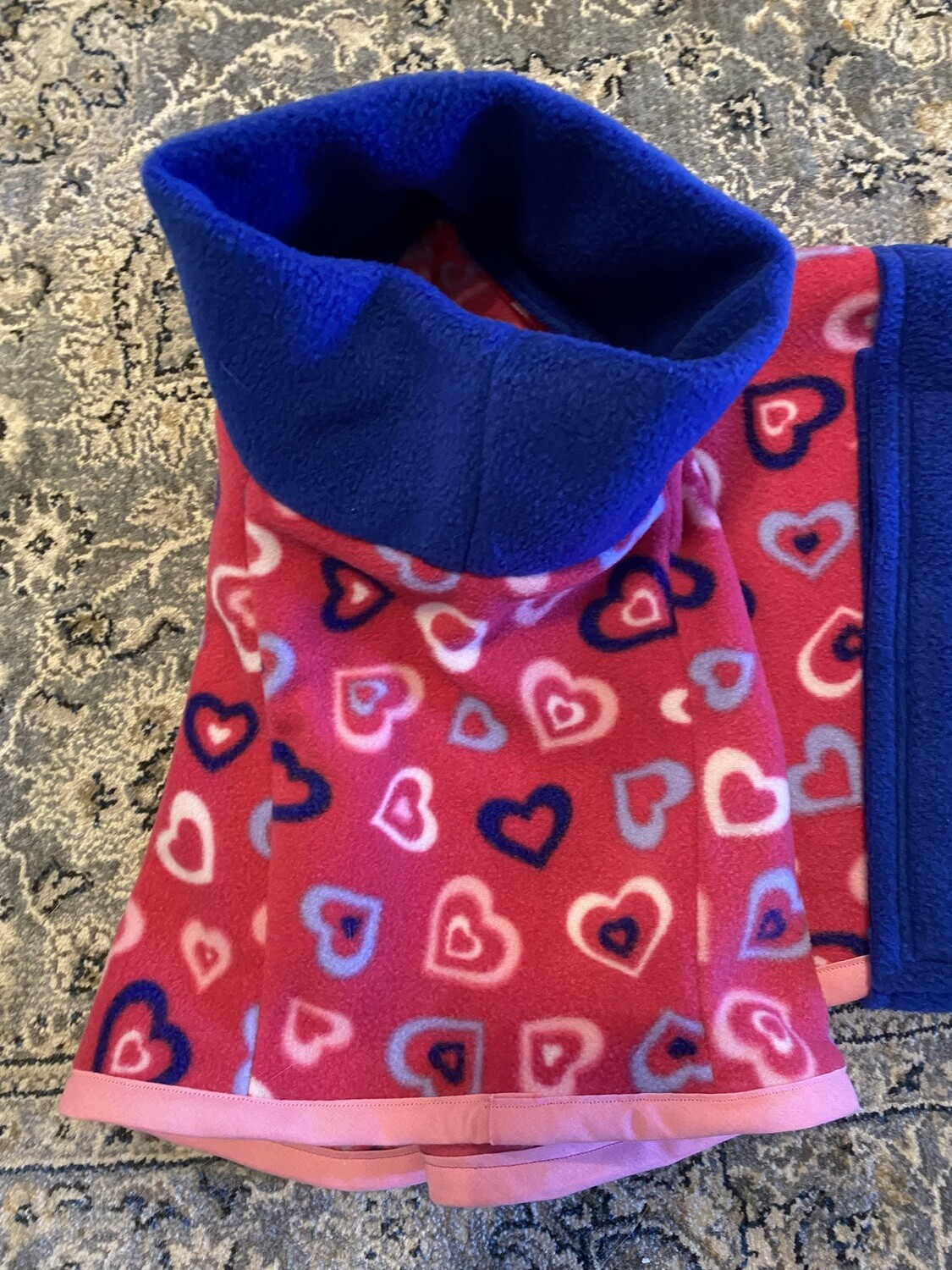 HANDMADE WITH LOVE - Royal Blue/Pink Hears 28" - One Off