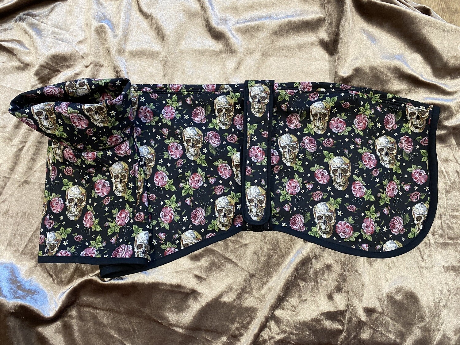 24" Skulls and Roses Print Fleece Lined Raincoat - CUT OUT AND READY TO SEW!