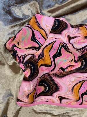 26" - 27" Fleece Lined Raincoat - Pink Abstract Design - Polo Neck
