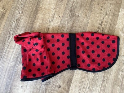 28" Red and Black Polka Dot Fleece - AVAILABLE NOW!!