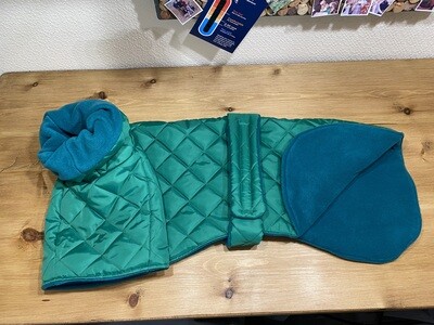 30" Green Quilted Raincoat Fleece Lined - AVAILABLE NOW!